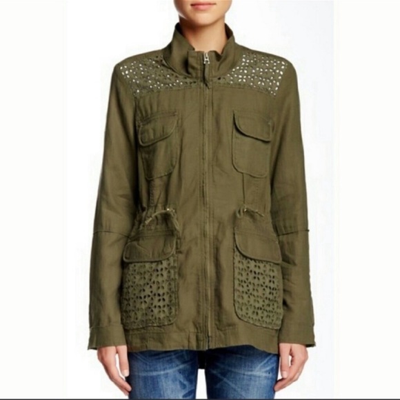 Linen Cargo Utility Jacket Lucky Brand - Picture 6 of 10